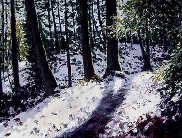 March Snow, 2006, 9" x 12", acrylic on canvas