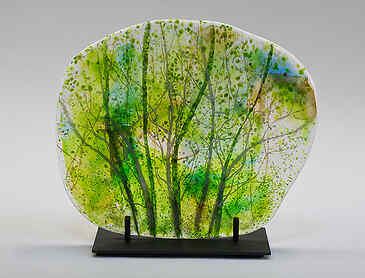March Snow, 2022, 10" x 12" x 0.4", kiln-formed glass