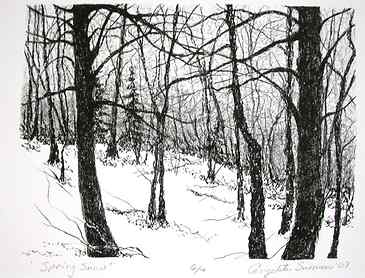 March Snow, 2007, 6½" x 8½", lithograph