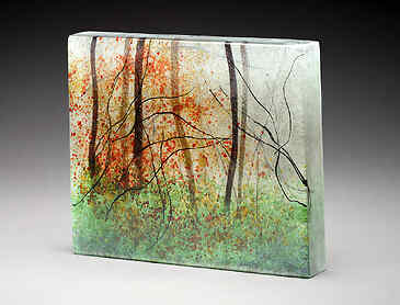 Morning Haze, 2024, 8¼" x 10¼" x 1½", kiln-formed glass