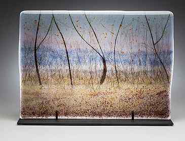 Morning Light Returns, 2014, 14" x 20" x ⅓", kiln-formed glass, SOLD