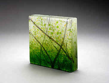 New Growth, 2024, 6" x 6" x 1½", kiln-formed glass