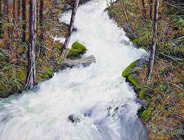 Opal Falls, 2026, 30" x 40", acrylic on canvas