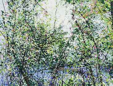 Ribes and Scilla, 2018, 36" x 48", acrylic on canvas, SOLD