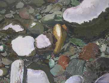 Rock Study #1, 2008, 9" x 12", acrylic on canvas
