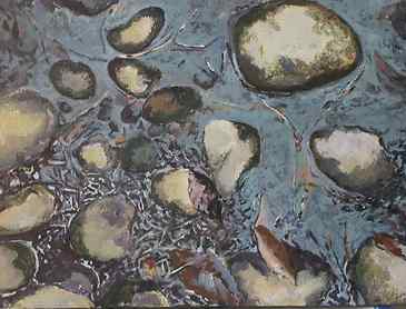 Rock Study #2, 2008, 9" x 12", acrylic on canvas