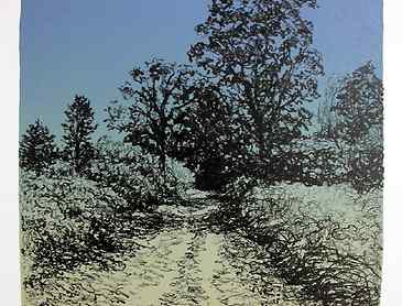 Sauvie Island, state 1, 2007, 5¾" x 5¾", lithograph