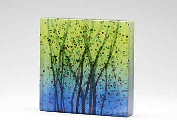 Sea Reeds, 2022, 6" x 6" x 1¼", kiln-formed glass, SOLD