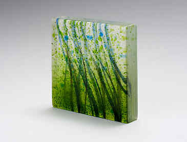 Sea Reeds II, 2023, 6" x 6" x 1¼", kiln-formed glass, SOLD