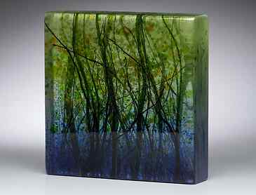 Sea Sway, 2020, 6" x 6" x 1¼", kiln-formed glass, SOLD