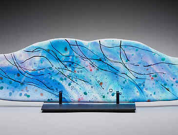 Sea Swell, 2024, 5¾" x 17" x ½", kiln-formed glass
