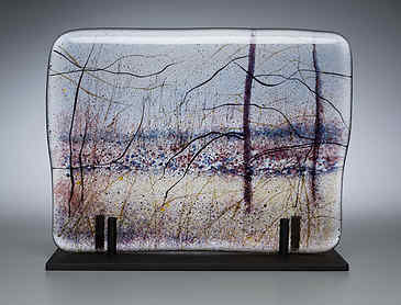 Shades of Winter, 2016, 6" x 9" x ¼", kiln-formed glass, SOLD