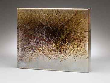 Snow Fall, 2018, 8" x 10" x 1¼", kiln-formed glass, SOLD