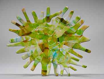 Splash, 2021, 16" x 14", kiln-formed glass