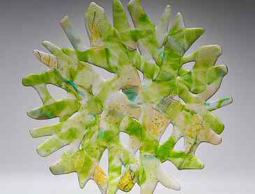 Splish, 2021, 16" x 16", kiln-formed glass