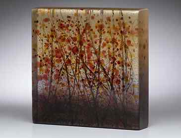 Spring Bloom, 2019, 6" x 6" x 1¼", kiln-formed glass