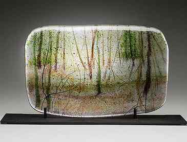 Spring Contemplation, 2014, 10½" x 16" x 0.4", kiln-formed glass