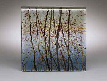 Spring Creek, 2018, 6" x 6" x 1¼", kiln-formed glass, SOLD