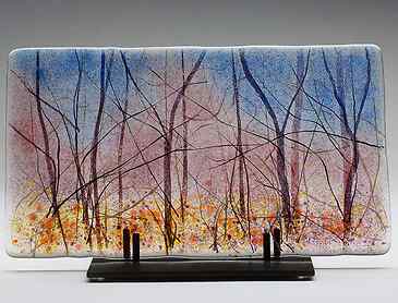 Spring Glow, 2020, 8" x 14" x ¼", kiln-formed glass
