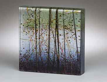 Spring Inlet, 2018, 6" x 6" x 1¼", kiln-formed glass, SOLD