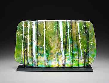 Spring Play, 2026, 10&frac14;" x 17&frac34;" x 0.4", kiln-formed glass