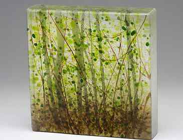 Spring Surprise, 2020, 6" x 6" x 1¼", kiln-formed glass, SOLD