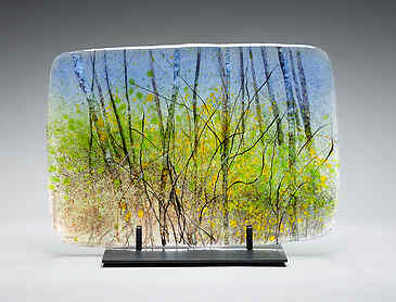 Spring Tangle, 2023, 9¼" x 13¼" x 0.4", kiln-formed glass, SOLD