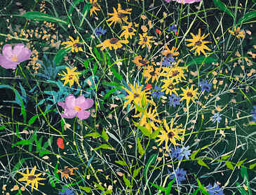 Summer Garden, 2025, 12" x 12", acrylic on canvas, SOLD