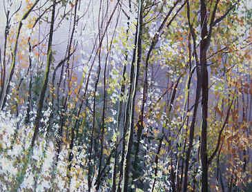 Sunlit Forest, 2014, 8" x 8", acrylic on canvas, SOLD