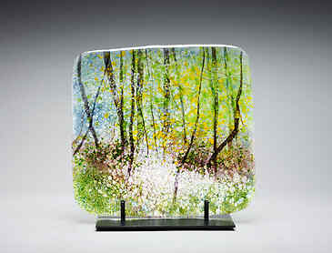 Sunlit Trail, 2023, 10½" x 11" x 0.4", kiln-formed glass