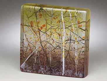Sunset Shades, 2017, 6" x 6" x 1¼", kiln-formed glass, SOLD