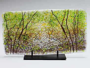 Tangled Cove, 2023, 9" x 16½" x 0.4", kiln-formed glass