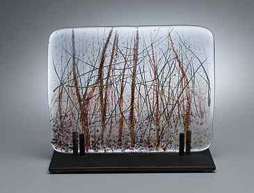 Tangled Wood, 2015, 6" x 9" x ¼", kiln-formed glass, SOLD