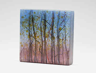 Twilight Woods, 2022, 6" x 6" x 1¼", kiln-formed glass