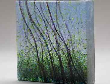 Undersea, 2020, 6" x 6" x 1¼", kiln-formed glass, SOLD