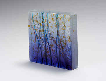 Violet Sea, 2023, 6" x 6" x 1¼", kiln-formed glass