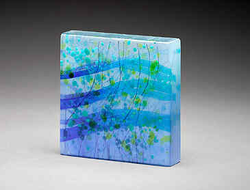 Wave Patterns, 2024, 8¼" x 10¼" x 1½", kiln-formed glass