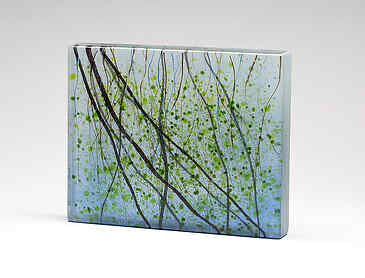 Weeping Willow, 2022, 8" x 10" x 1¼", kiln-formed glass