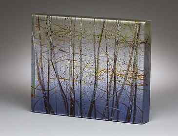 Wetland, 2018, 8" x 10" x 1¼", kiln-formed glass, SOLD