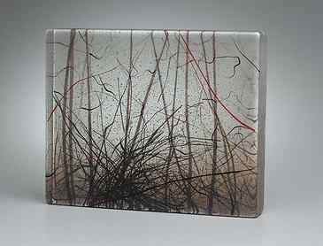 Whirlwind, 2015, 8" x 10" x 1¼", kiln-formed glass, SOLD