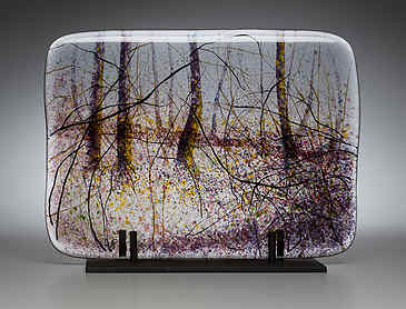 Winter Light in the Woods, 2016, 8½" x 10½" x ¼", kiln-formed glass, SOLD