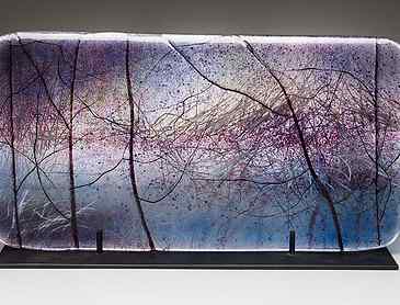 Winter Reeds, 2017, 11" x 20½" x 0.4", kiln-formed glass, SOLD
