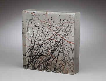 Winter Study, 2017, 6¼" x 6¼" x 1¼", kiln-formed glass