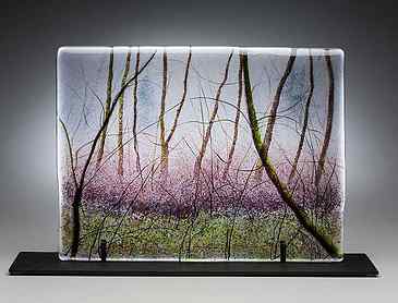 Winter Woods, 2014, 11¾" x 15½" x 0.4", kiln-formed glass, SOLD