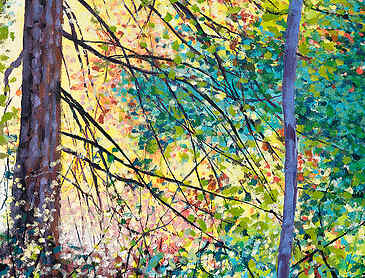 Woodland Gold, 2025, 36" x 18", acrylic on canvas