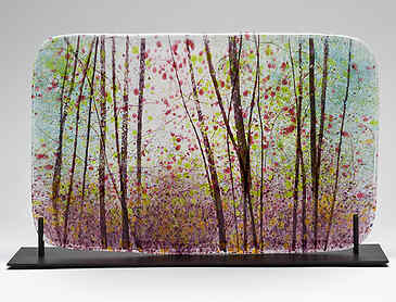 Woodland Spring III, 2021, 11" x 18" x 0.4", kiln-formed glass